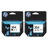 HP Combo 304 Tri-colour & Black Ink Cartridges - Twin Pack